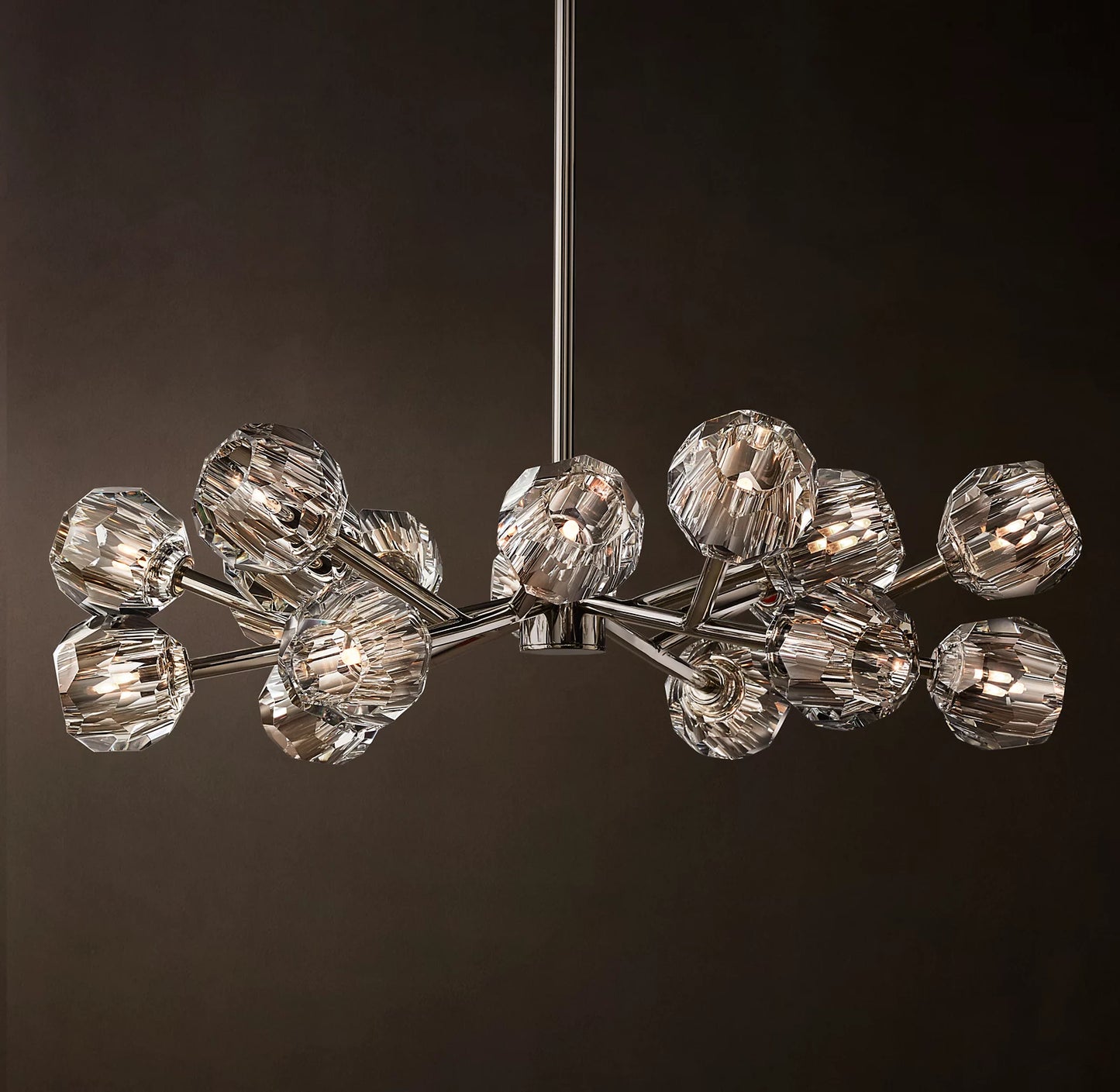 Crystal Ball Clear Glass Round Chandelier 60 inch