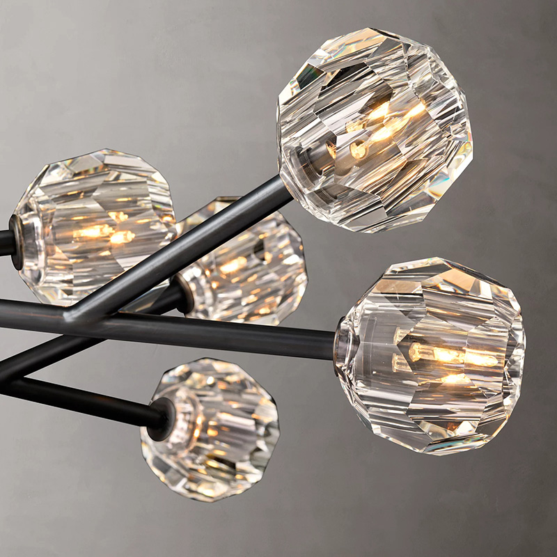Crystal Ball Clear Glass Round Chandelier 60 inch
