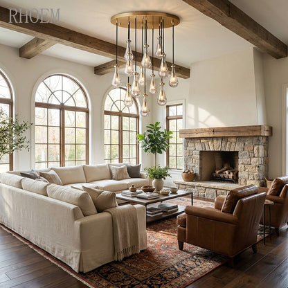 18″ Raindrop Cascade Chandelier | Luxury Ceiling Pendant