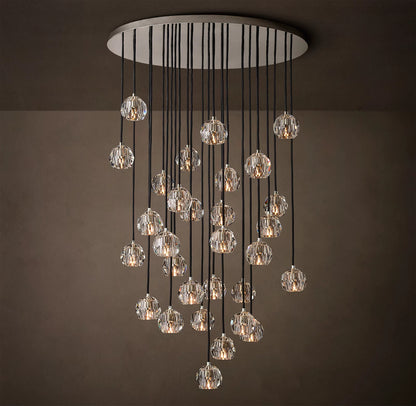 Crystal Ball Clear Glass Round Cluster Chandelier 14 inch