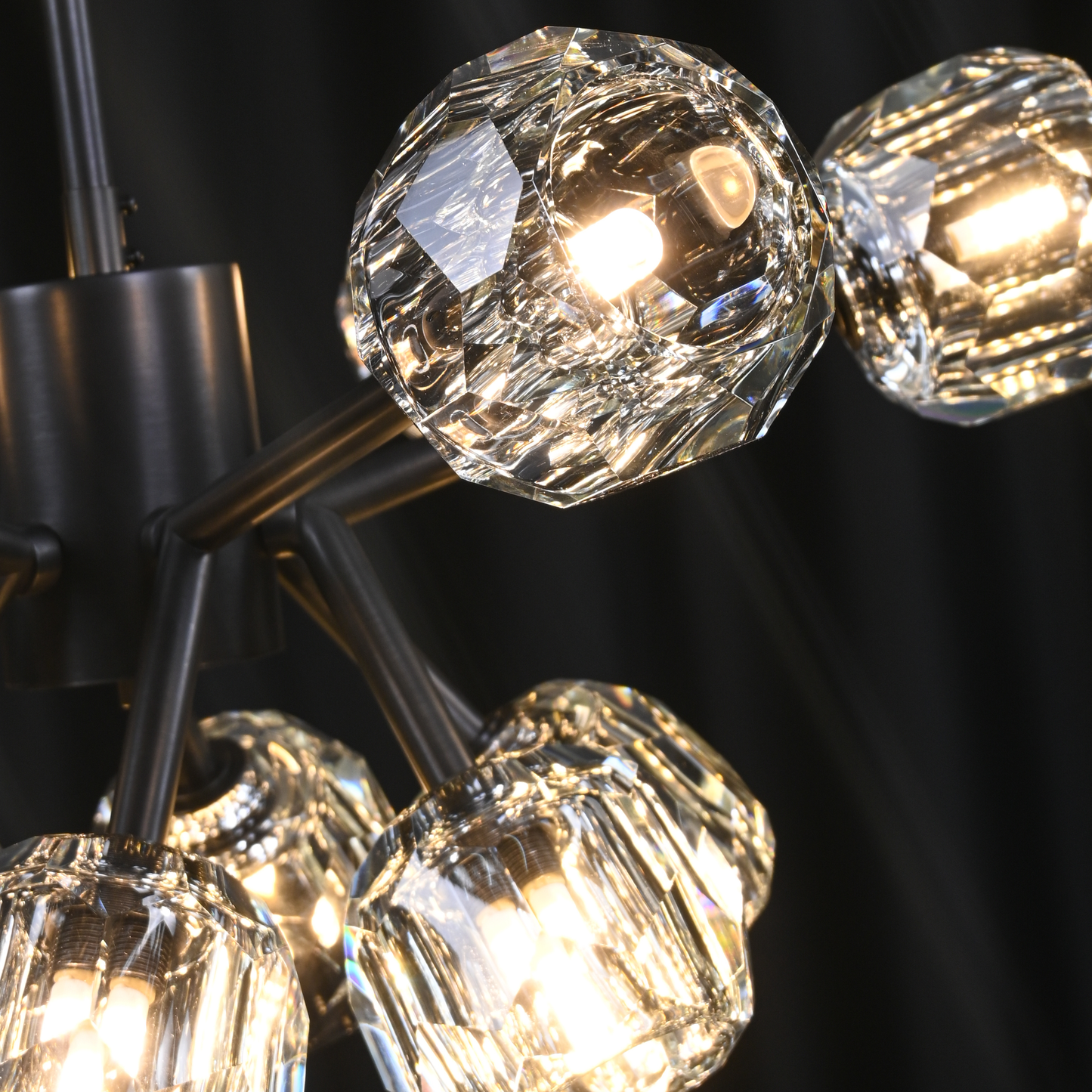 Crystal Ball Clear Glass Round Chandelier 60 inch