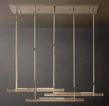 Audubon Crystal Triple Bar Linear Chandelier 60 inch