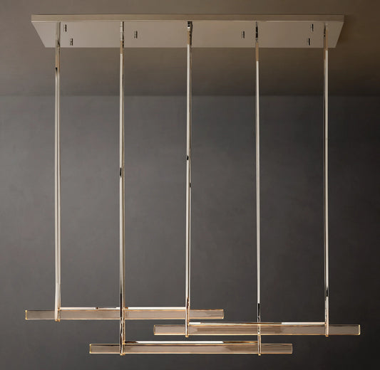 Audubon Crystal Triple Bar Linear Chandelier 60 inch