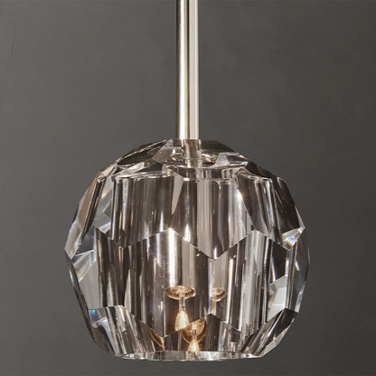 Crystal Ball Clear Glass Rod Pendant 5 inch