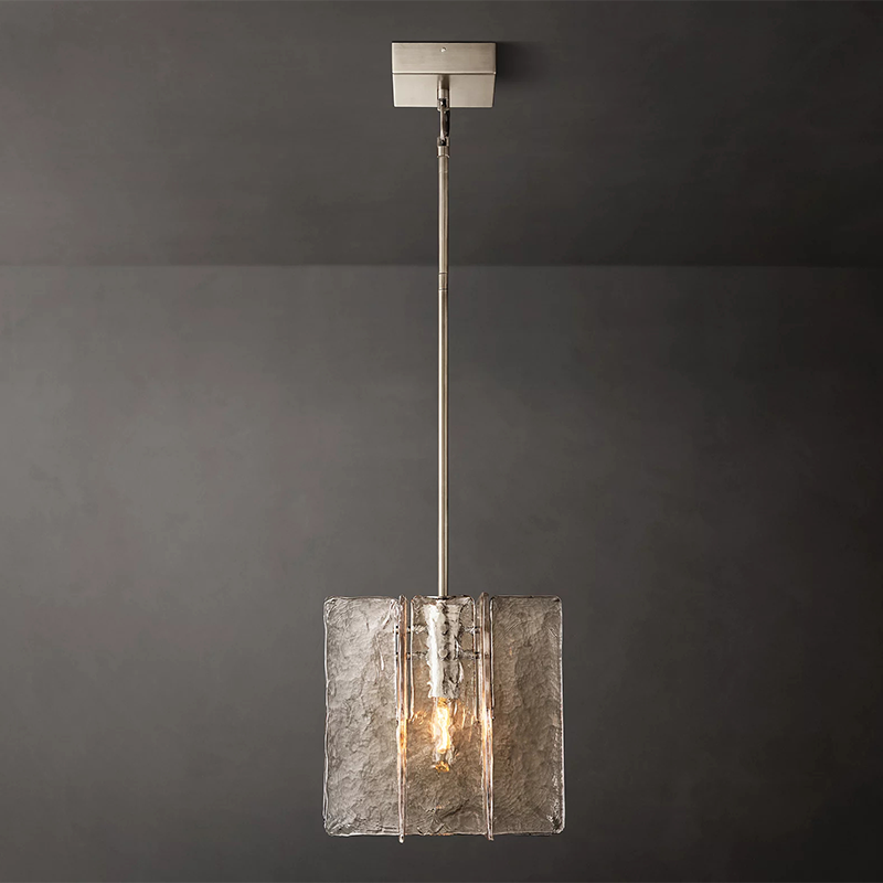 Lattice Clear Glass Pendant 13 inch