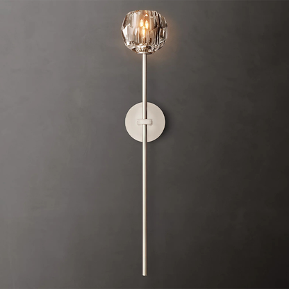 Crystal Ball Clear Glass Large Sconce