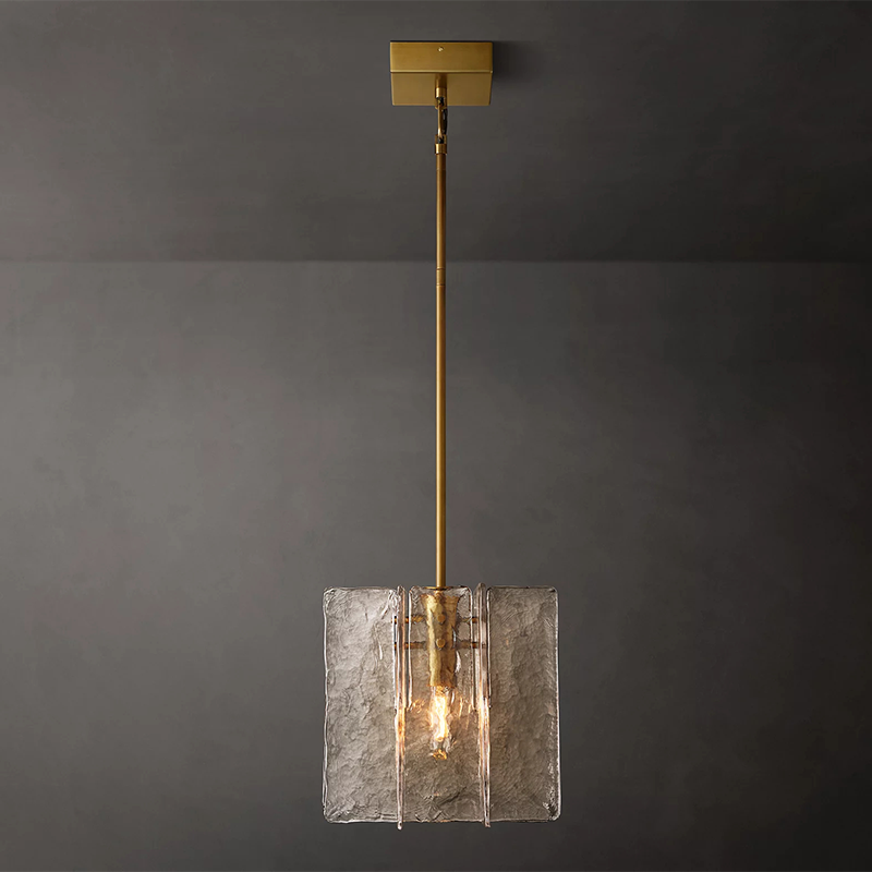 Lattice Clear Glass Pendant 13 inch