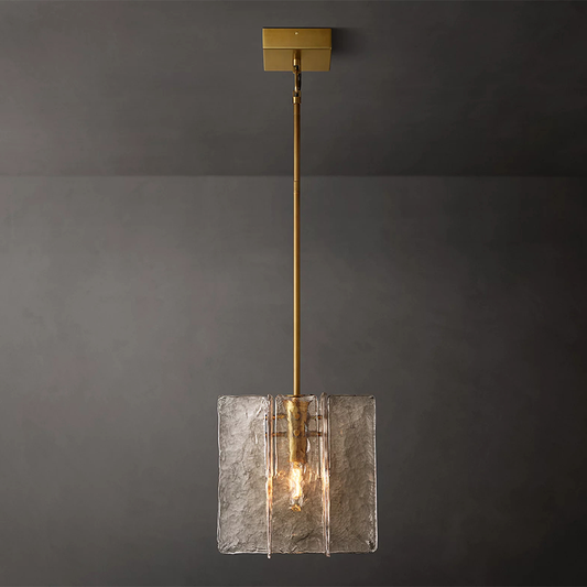 Lattice Clear Glass Pendant 13 inch