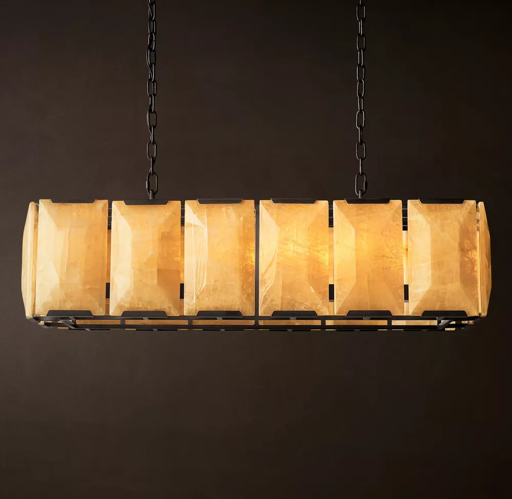 Harlow Calcite Rectangular Chandelier 73 inch
