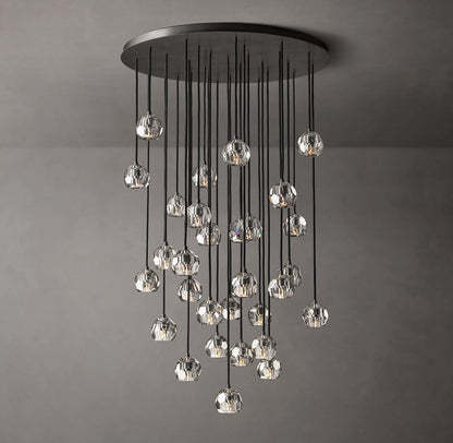 Crystal Ball Clear Glass Round Cluster Chandelier 14 inch
