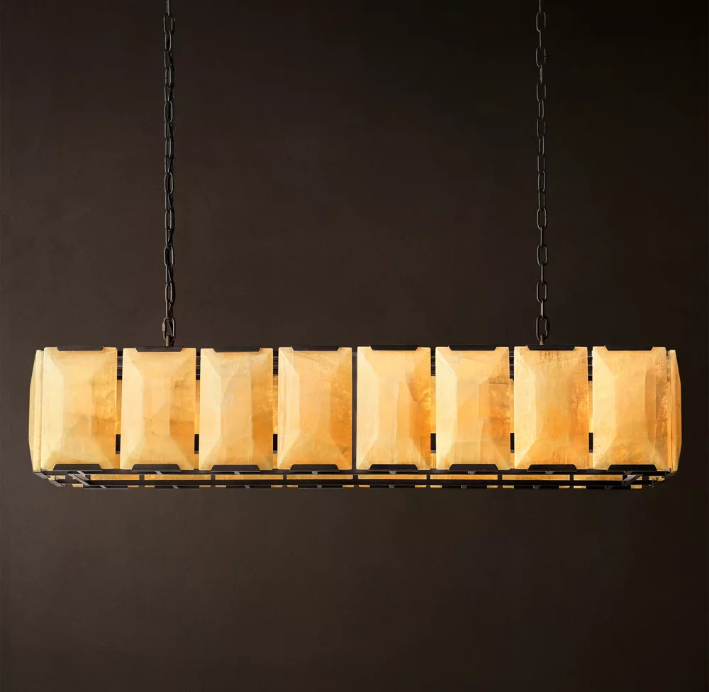 Harlow Calcite Rectangular Chandelier 73 inch
