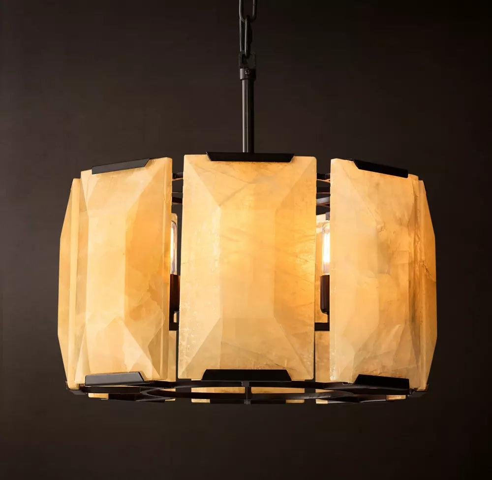 Harlow Calcite Round Chandelier 19 inch