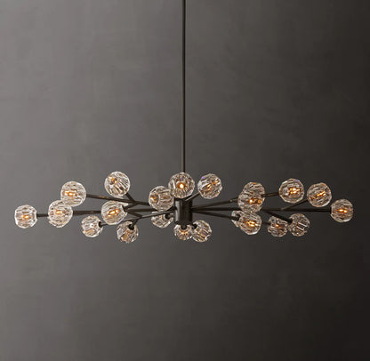 Crystal Ball Clear Glass Oval Chandelier 72 inch