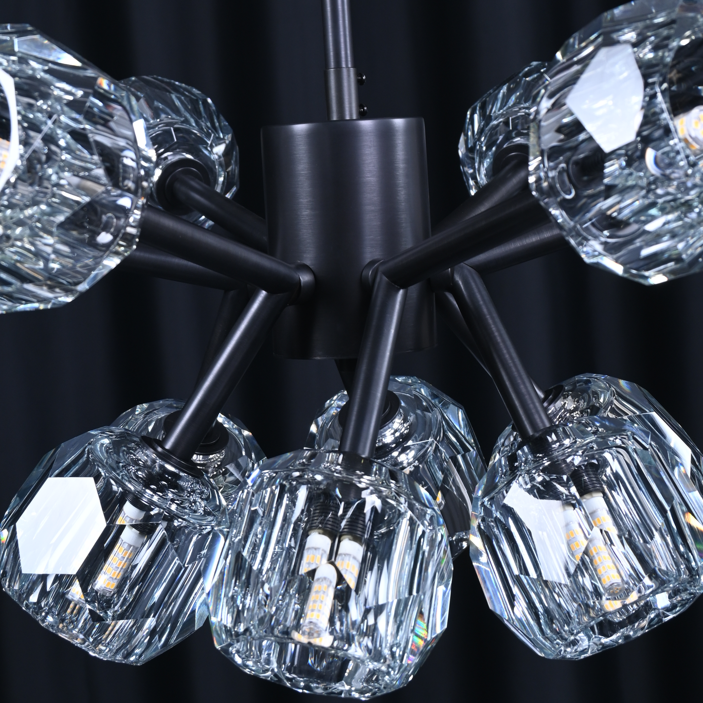 Crystal Ball Clear Glass Round Chandelier 60 inch