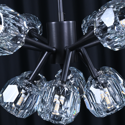 Crystal Ball Clear Glass Round Chandelier 60 inch