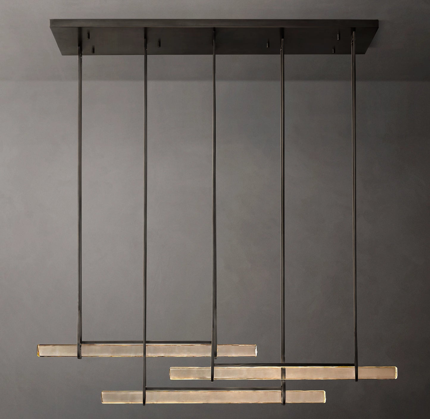 Audubon Crystal Triple Bar Linear Chandelier 60 inch