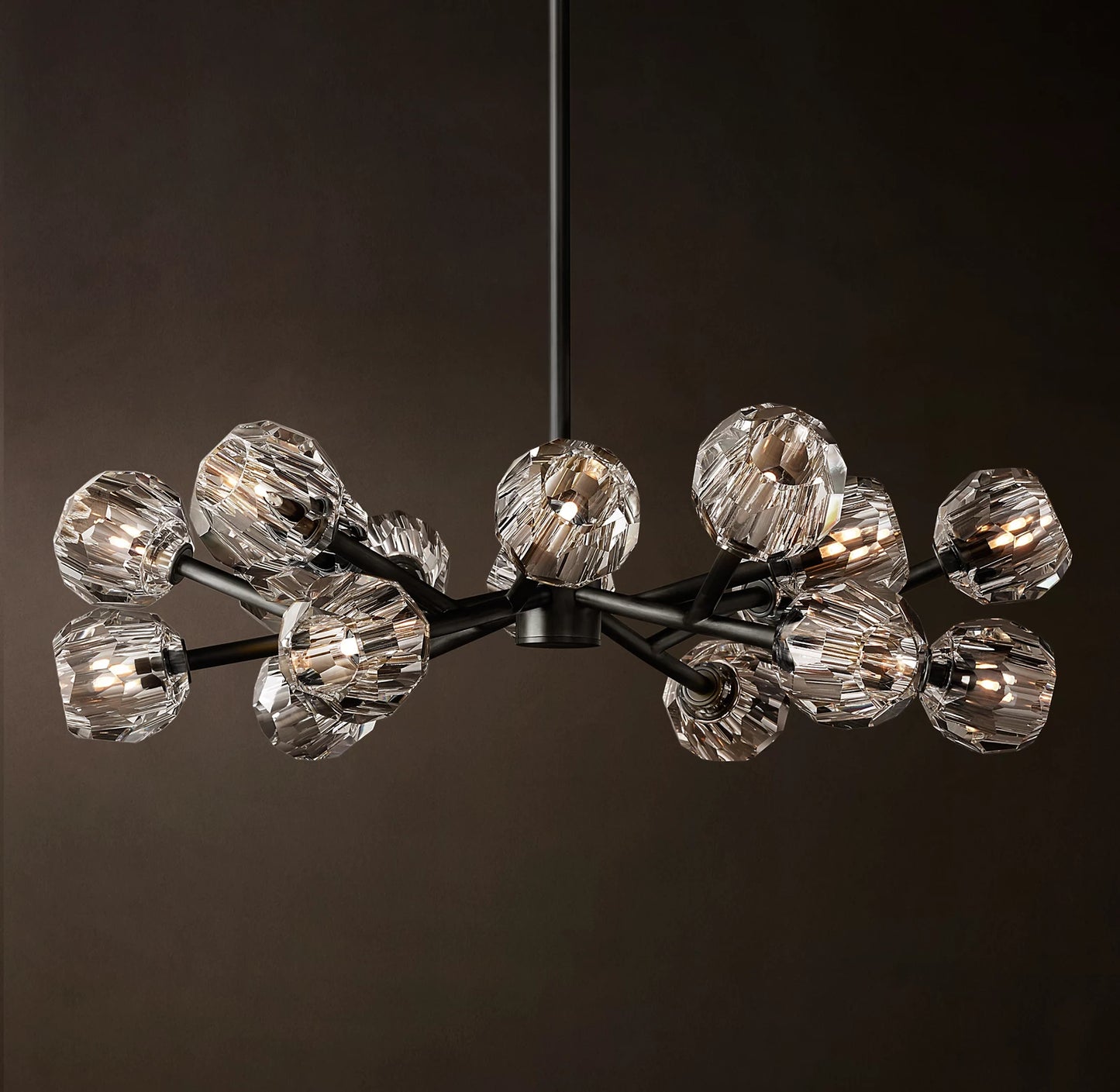 Crystal Ball Clear Glass Round Chandelier 60 inch