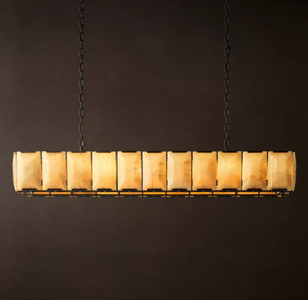 Harlow Calcite Rectangular Chandelier 73 inch