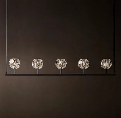 Crystal Ball Clear Glass Linear Chandelier 48 inch