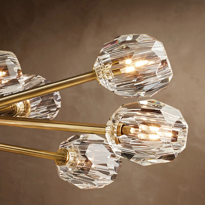 Crystal Ball Clear Glass Round Chandelier 60 inch