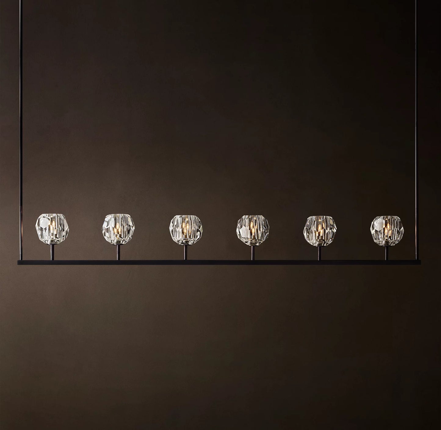 Crystal Ball Clear Glass Linear Chandelier 48 inch