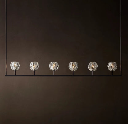Crystal Ball Clear Glass Linear Chandelier 48 inch
