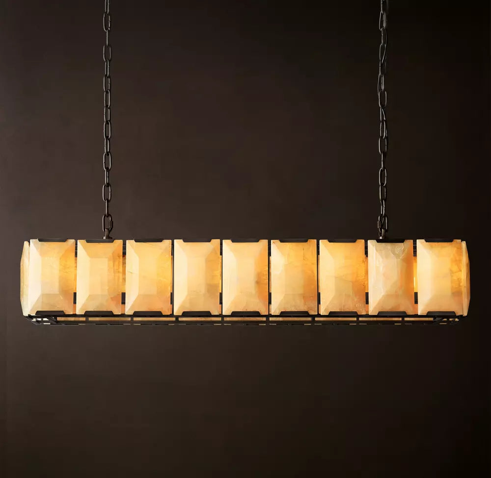 Harlow Calcite Rectangular Chandelier 73 inch