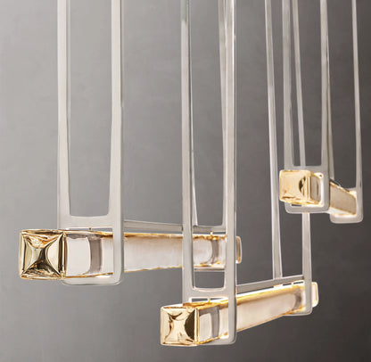 Audubon Crystal Triple Bar Linear Chandelier 60 inch