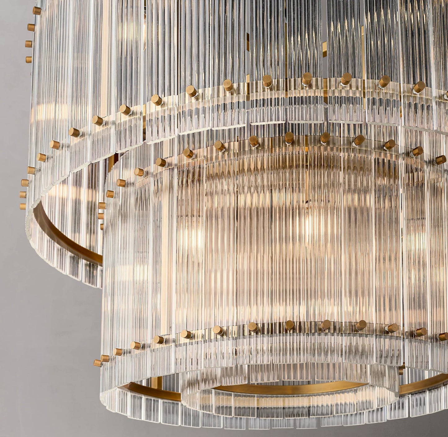 San Marco Glass Two-Tier Round Chandelier 48 inch