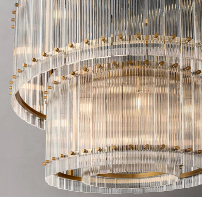 San Marco Glass Two-Tier Round Chandelier 48 inch