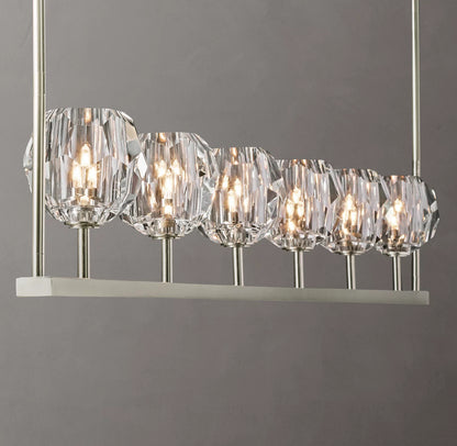 Crystal Ball Clear Glass Linear Chandelier 48 inch