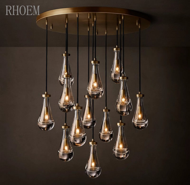 18″ Raindrop Cascade Chandelier | Luxury Ceiling Pendant
