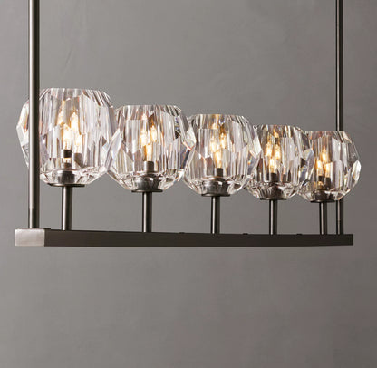 Crystal Ball Clear Glass Linear Chandelier 48 inch