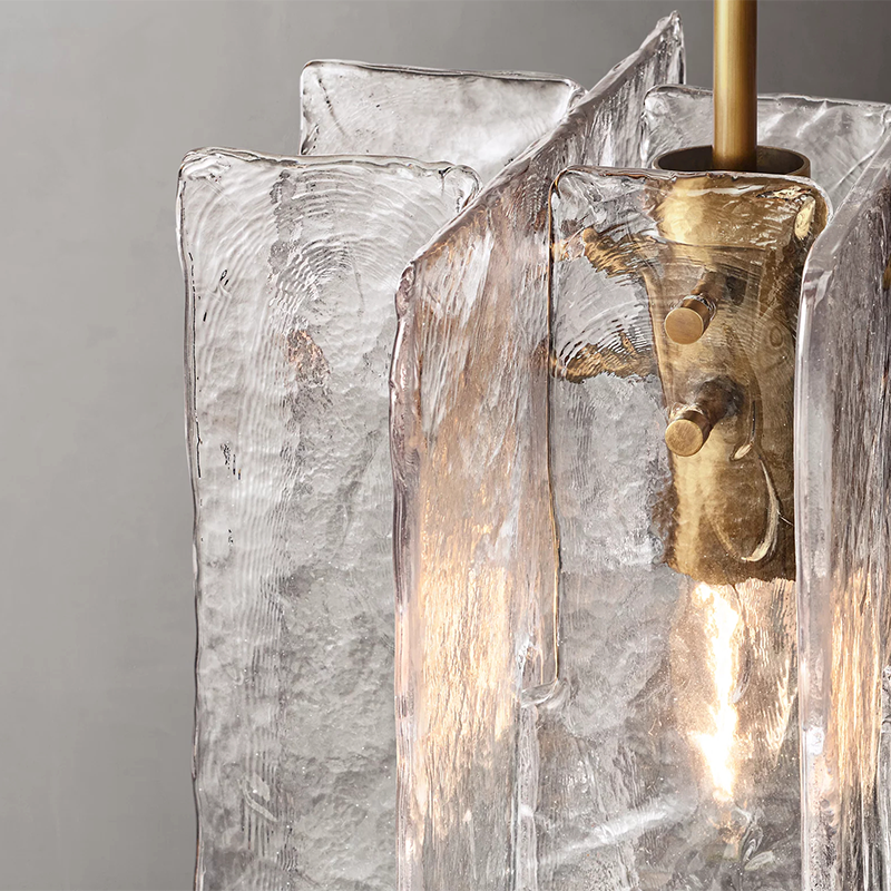 Lattice Clear Glass Pendant 13 inch