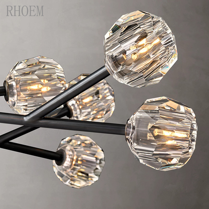 French Boule De Cristal Chandelier | Round Glass Lighting