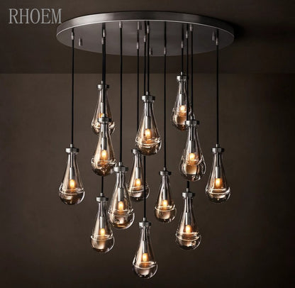 18″ Raindrop Cascade Chandelier | Luxury Ceiling Pendant