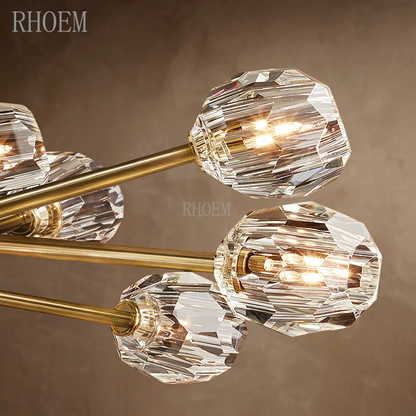 Modern Boule De Cristal Clear Glass Spheres Chandelier