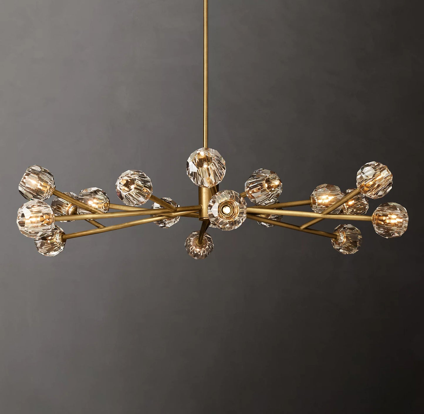 Crystal Ball Clear Glass Round Chandelier 60 inch