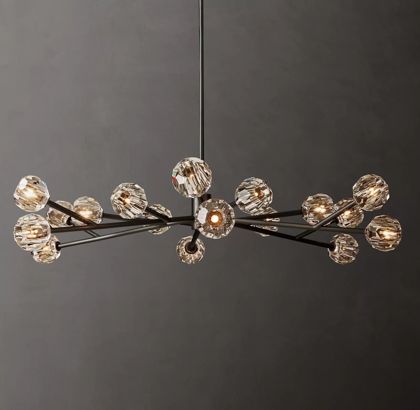 Crystal Ball Clear Glass Round Chandelier 60 inch