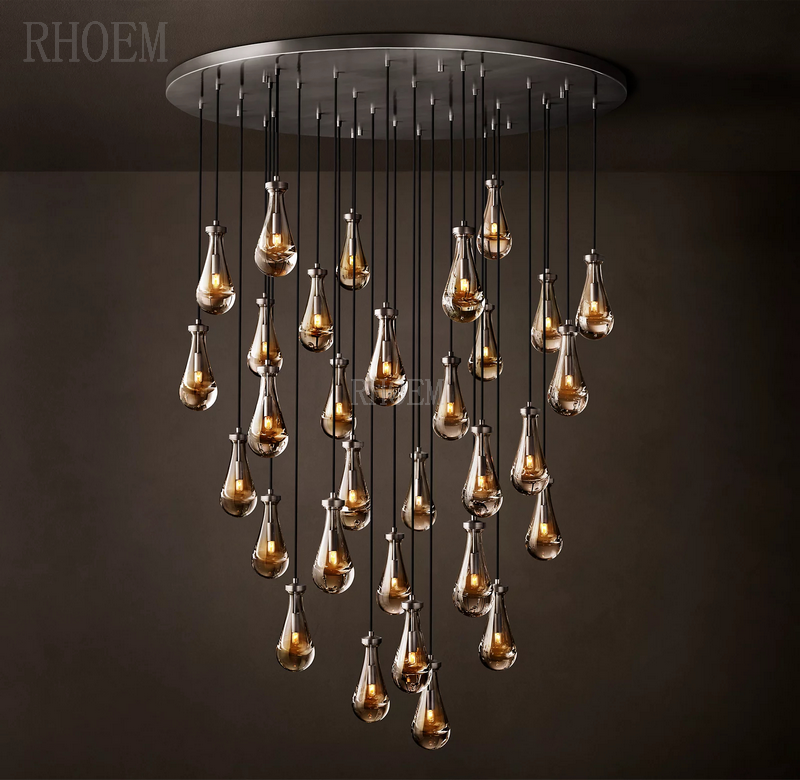 18″ Raindrop Cascade Chandelier | Luxury Ceiling Pendant