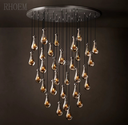 18″ Raindrop Cascade Chandelier | Luxury Ceiling Pendant