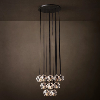 Crystal Ball Clear Glass Round Cluster Chandelier 14 inch