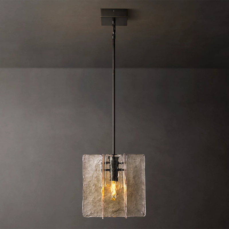 Lattice Clear Glass Pendant 13 inch
