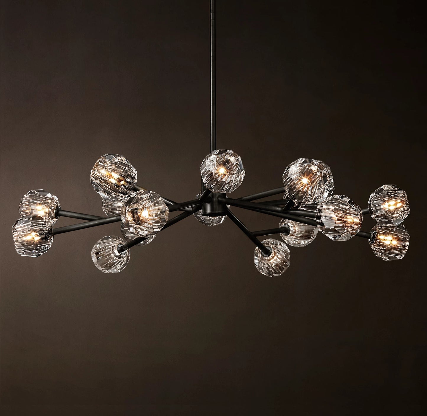 Crystal Ball Clear Glass Round Chandelier 60 inch