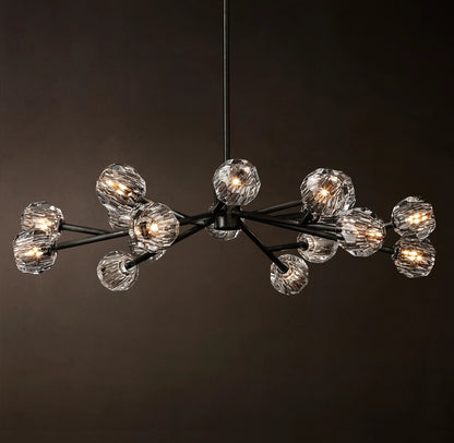 Crystal Ball Clear Glass Round Chandelier 60 inch